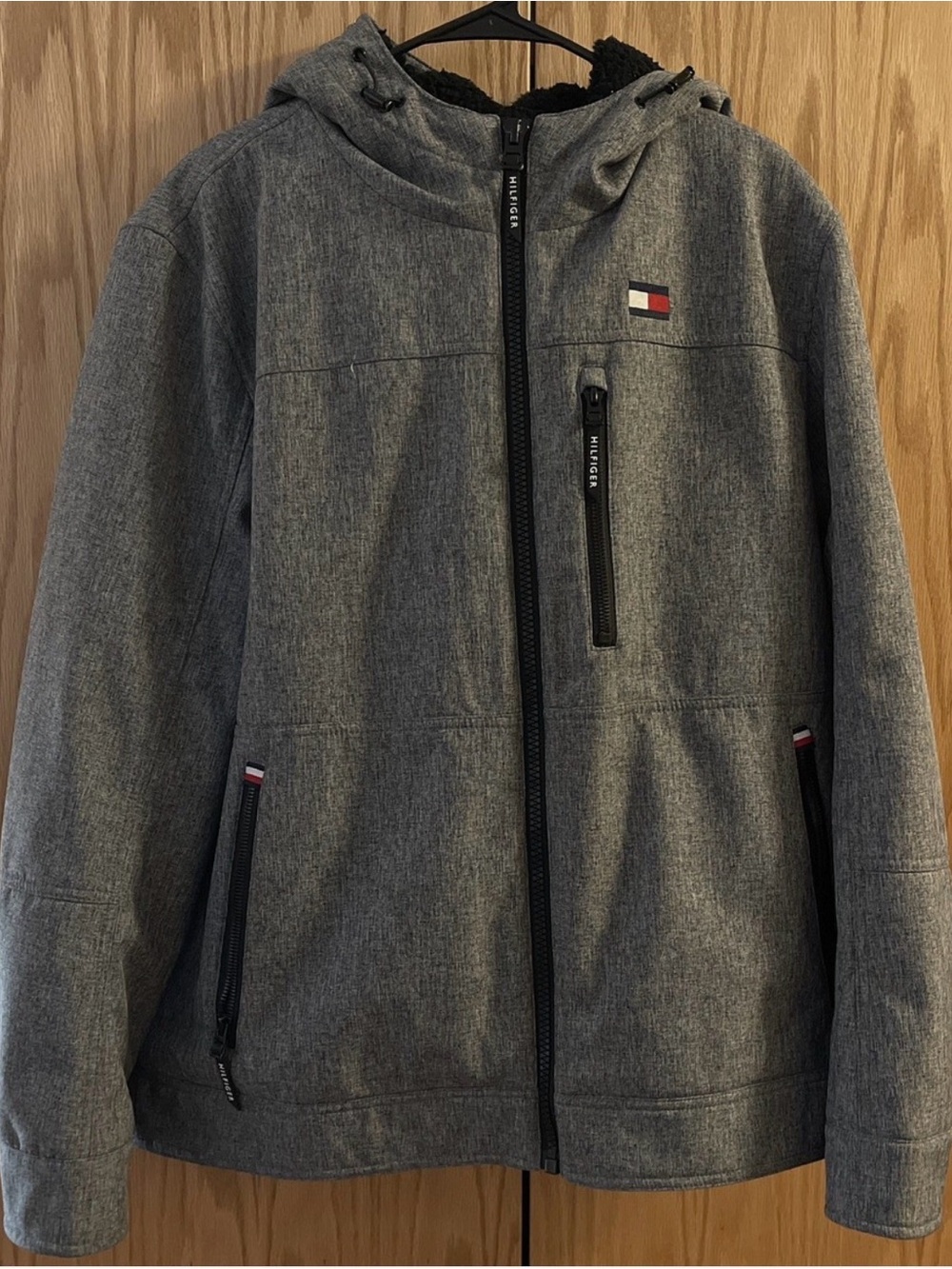 Tommy Hilfiger Men's Gray Hooded Softshell Jacket